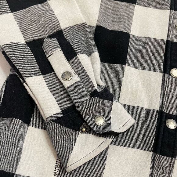 Orvis Black White Plaid Button Up Shirt Size Medium - Picture 2 of 9